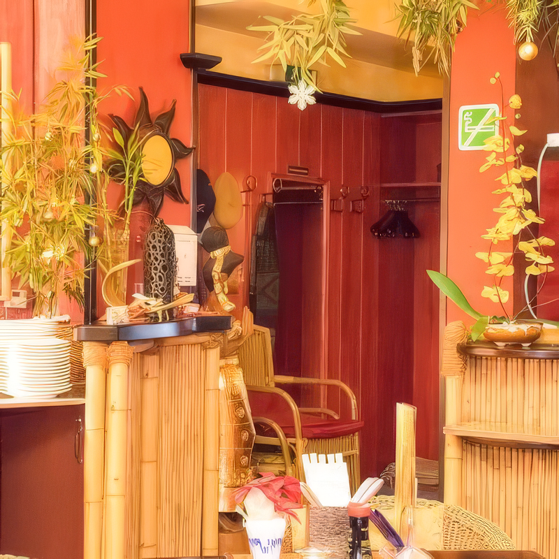 Thailändische Dekoration im Restaurant