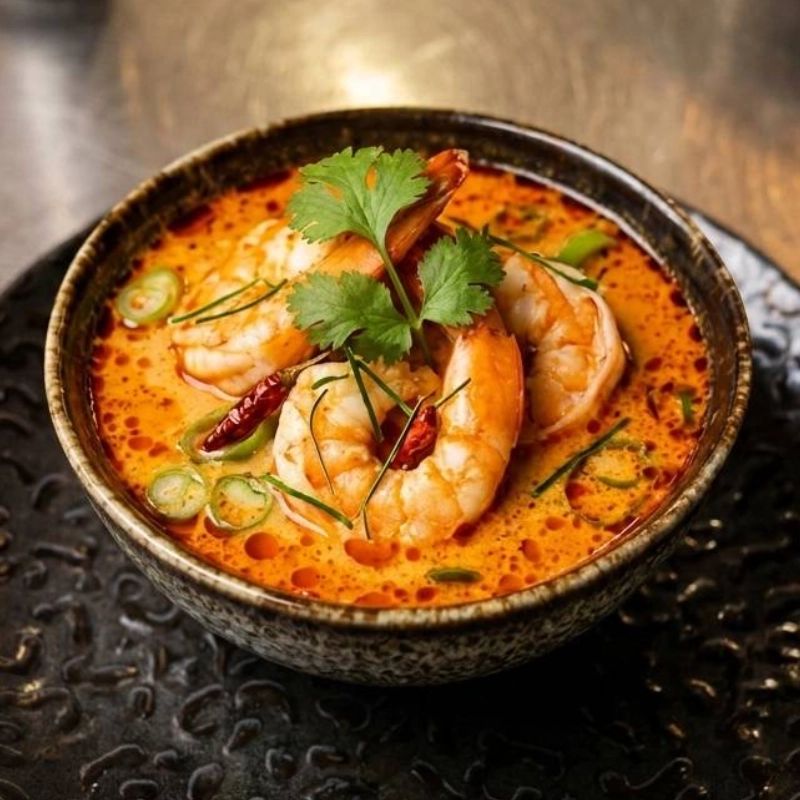 Thailändisches Curry mit Garnelen